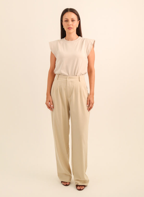 Calça Alfaiataria Feminina Luma - Bege