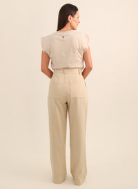 Calça Alfaiataria Feminina Luma - Bege