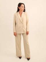 Blazer Feminino Transpassado Luma Bege