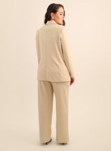 Blazer Feminino Transpassado Luma Bege