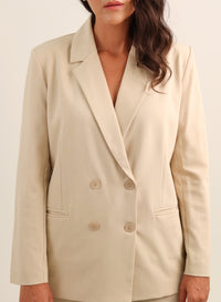 Blazer Feminino Transpassado Luma - Bege