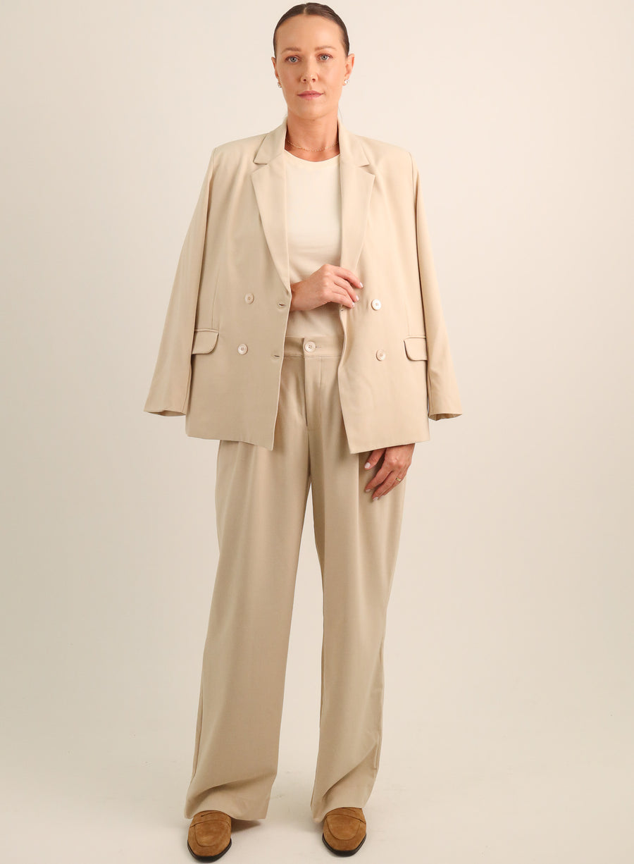 Blazer Feminino Transpassado Luma - Bege