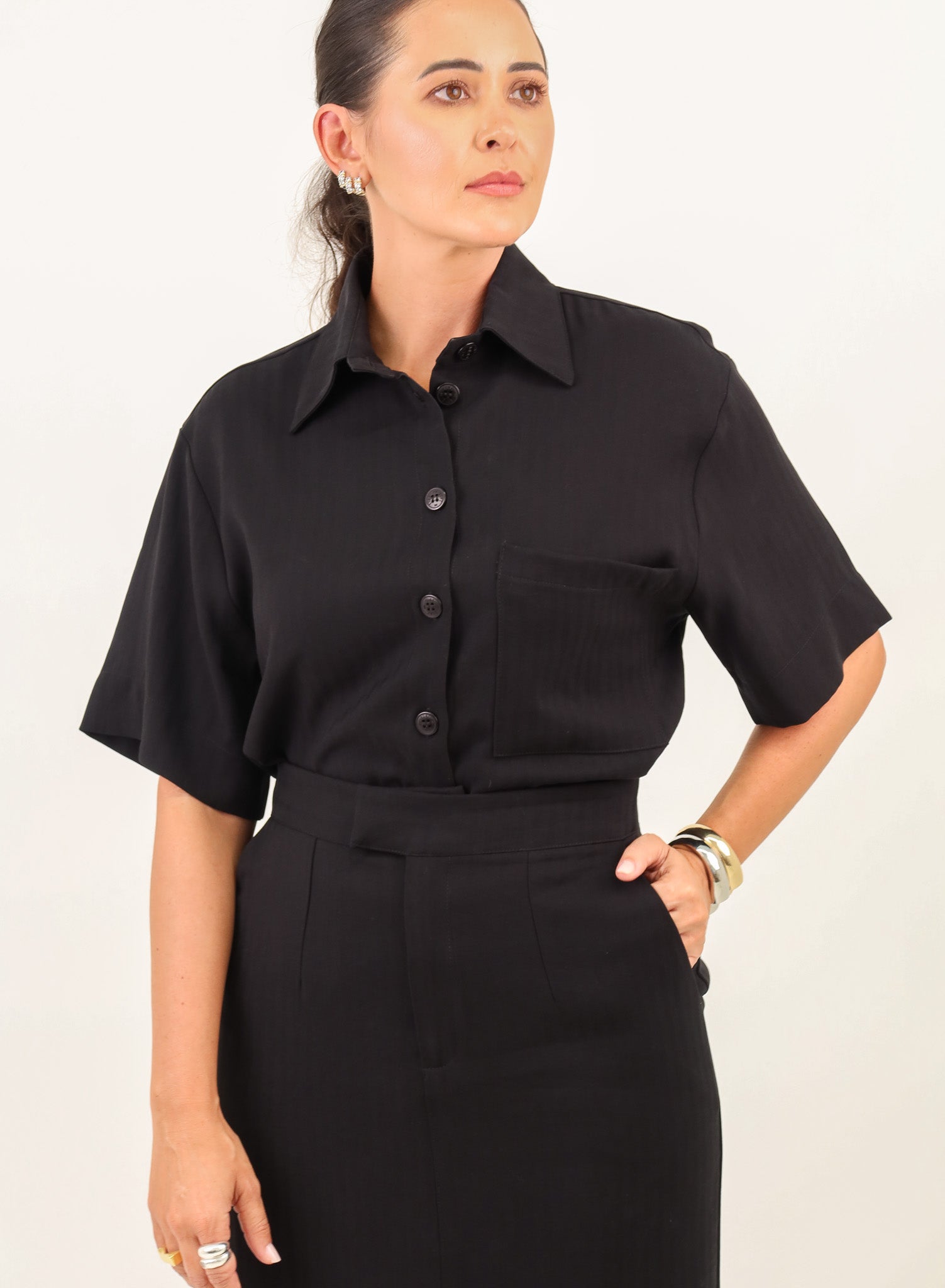 Camisa Viscose Mavie - Preta