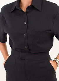 Saia Midi Viscose Mavie - Preta