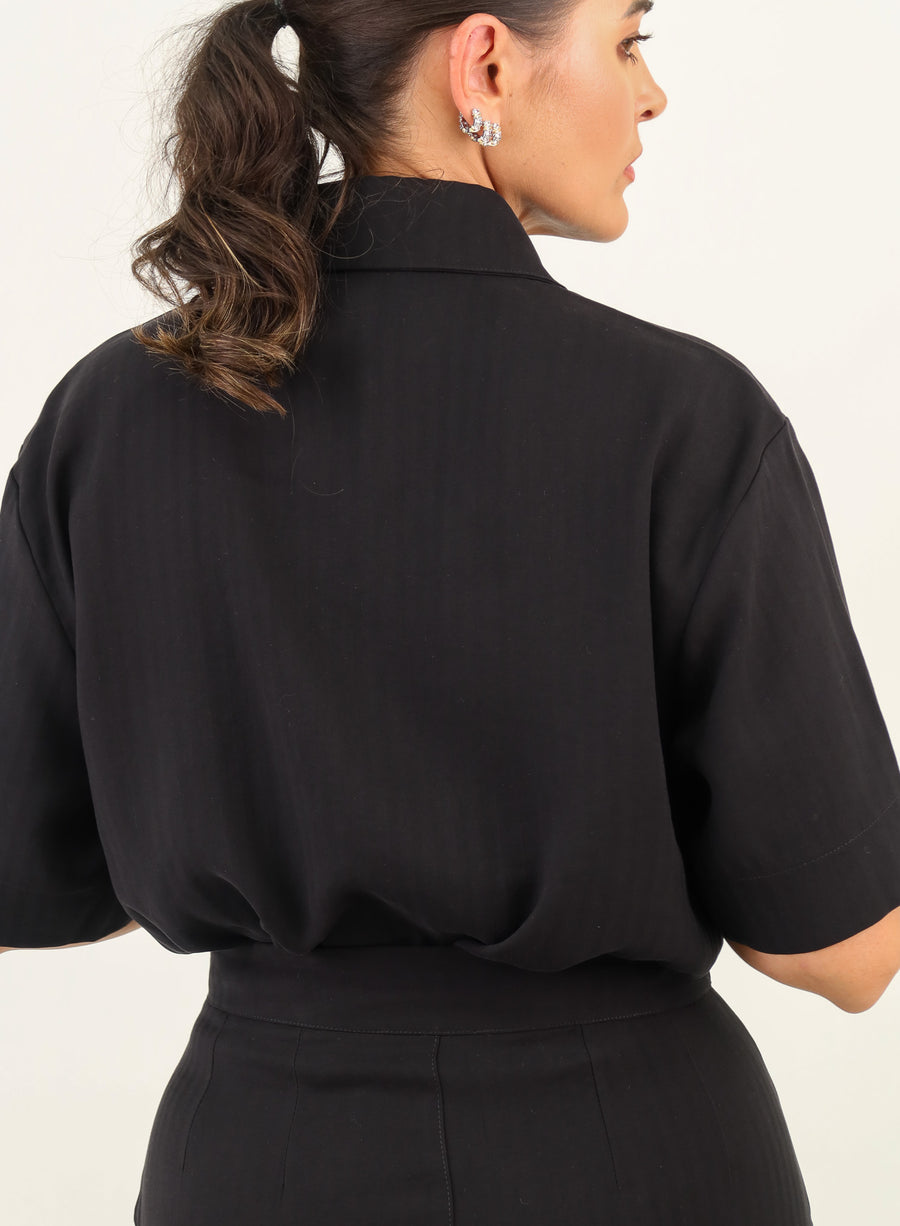 Saia Midi Viscose Mavie - Preta