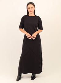 Vestido Longo Algodão com Elastano Hana - Preto