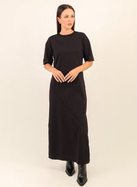 Vestido Longo Algodão com Elastano Hana - Preto
