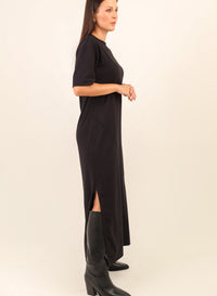 Vestido Longo Algodão com Elastano Hana - Preto