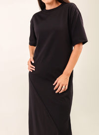 Vestido Longo Algodão com Elastano Hana - Preto