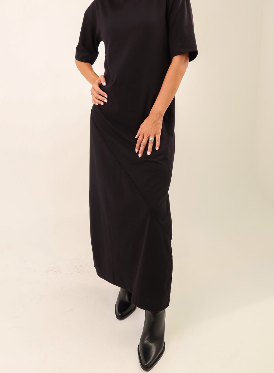 Vestido Longo Algodão com Elastano Hana - Preto