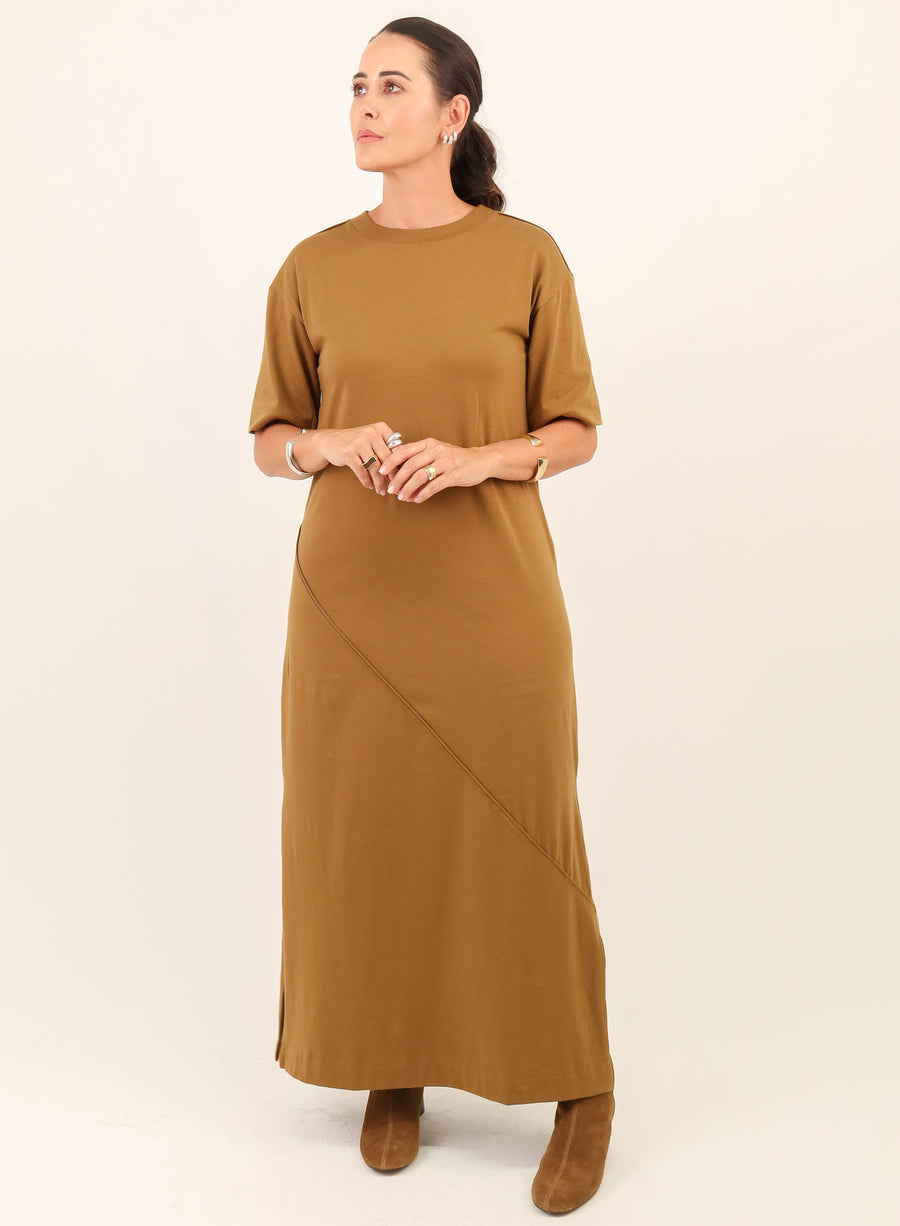 Vestido Longo Algodão com Elastano Hana - Oliva