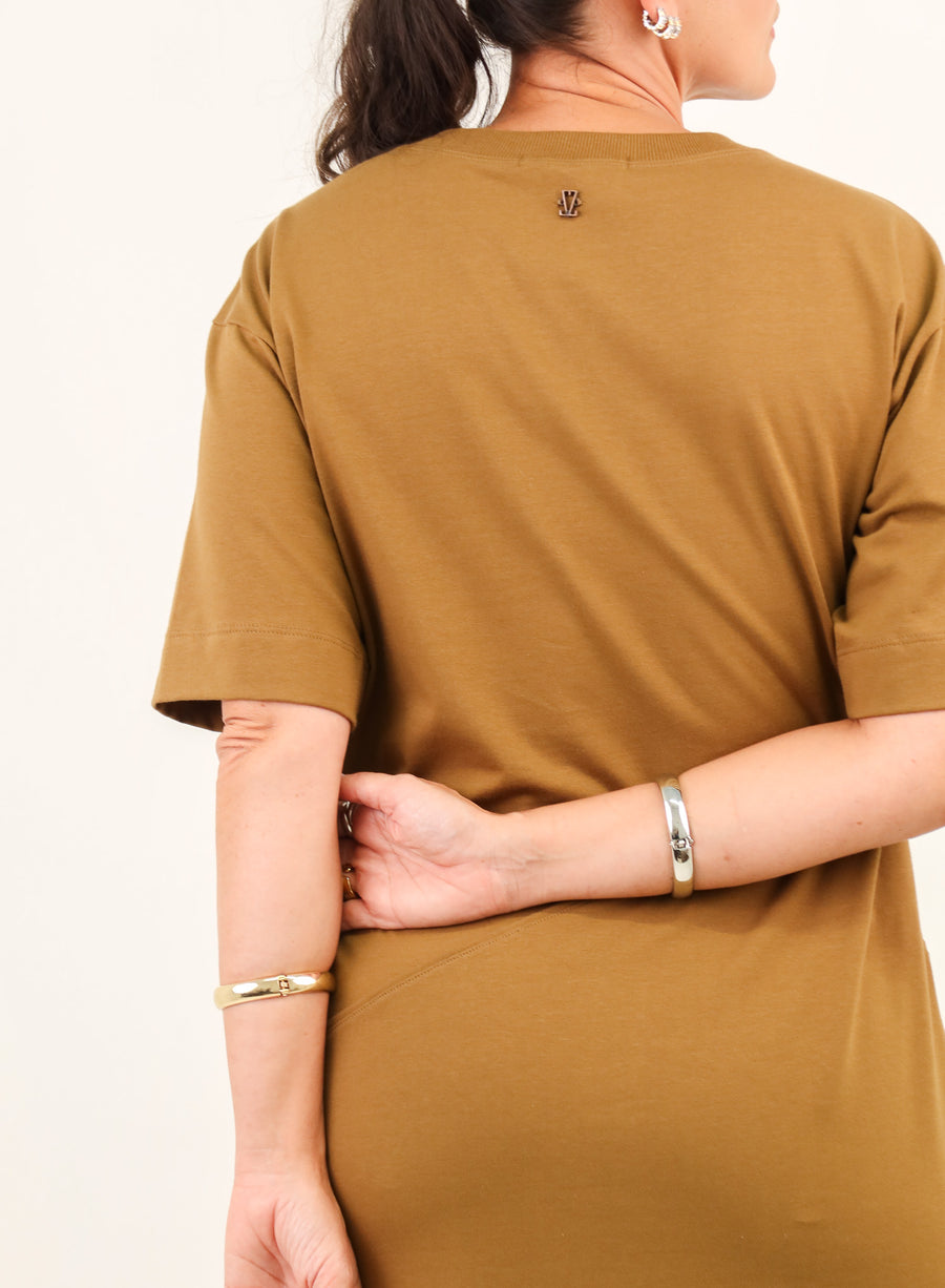 Vestido Longo Algodão com Elastano Hana - Oliva