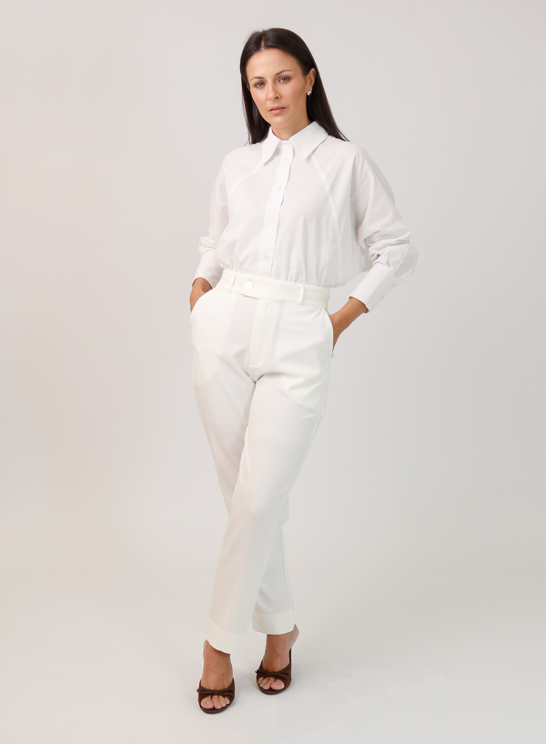 Calça Alfaiataria Feminina Off White Eliana