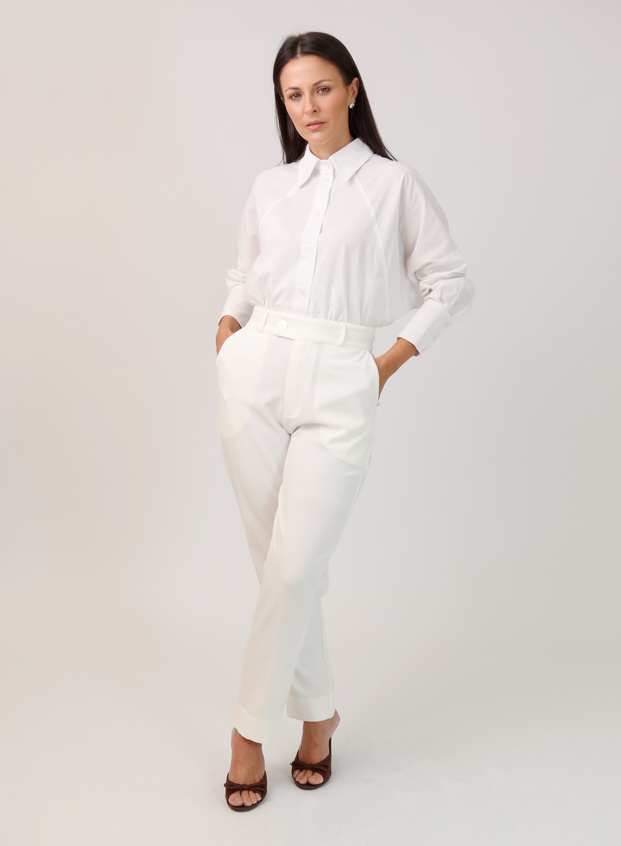 Calça Alfaiataria Feminina Off White Eliana