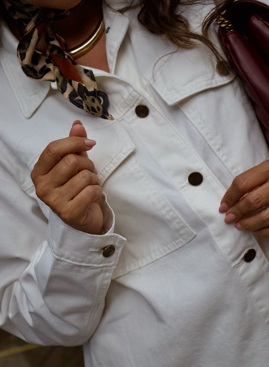 Camisa Jeans Oversized Morgan Off White