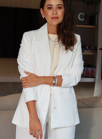 Blazer de Alfaiataria Off White Maitê