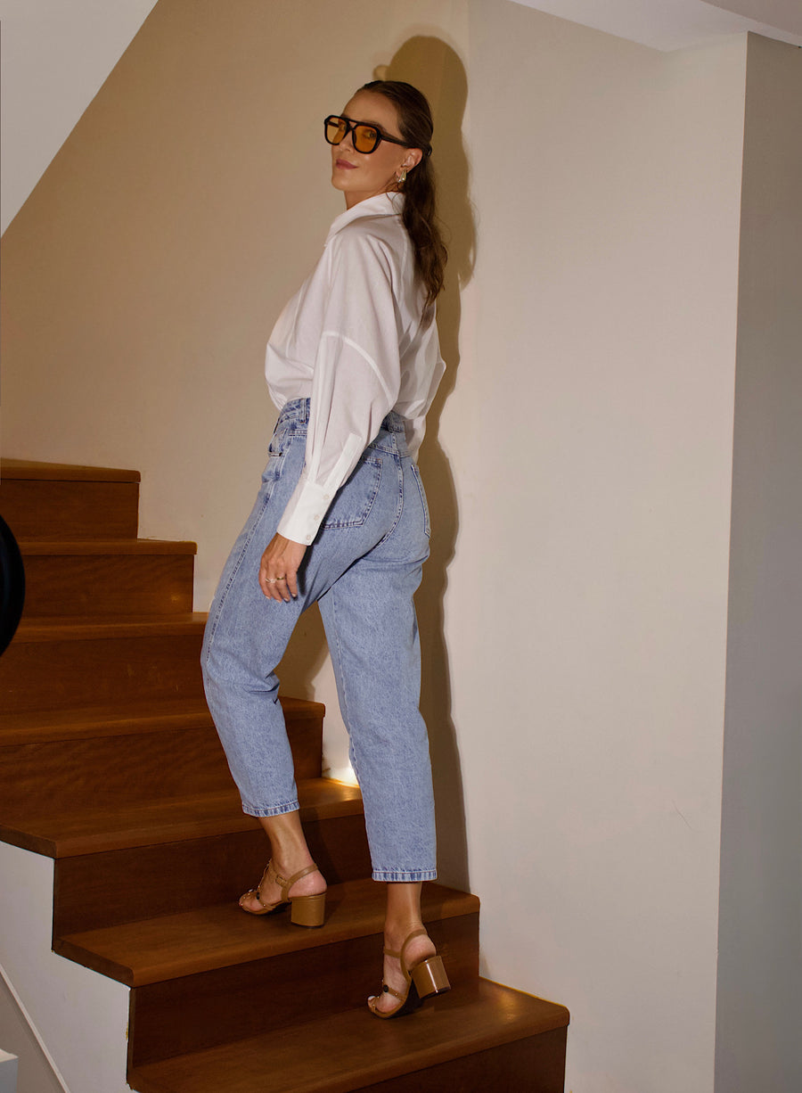 Calça Jeans Claro Carrot Lucy