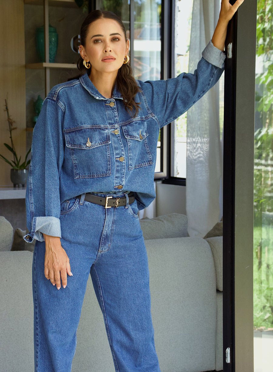 Camisa Jeans Oversized Morgan