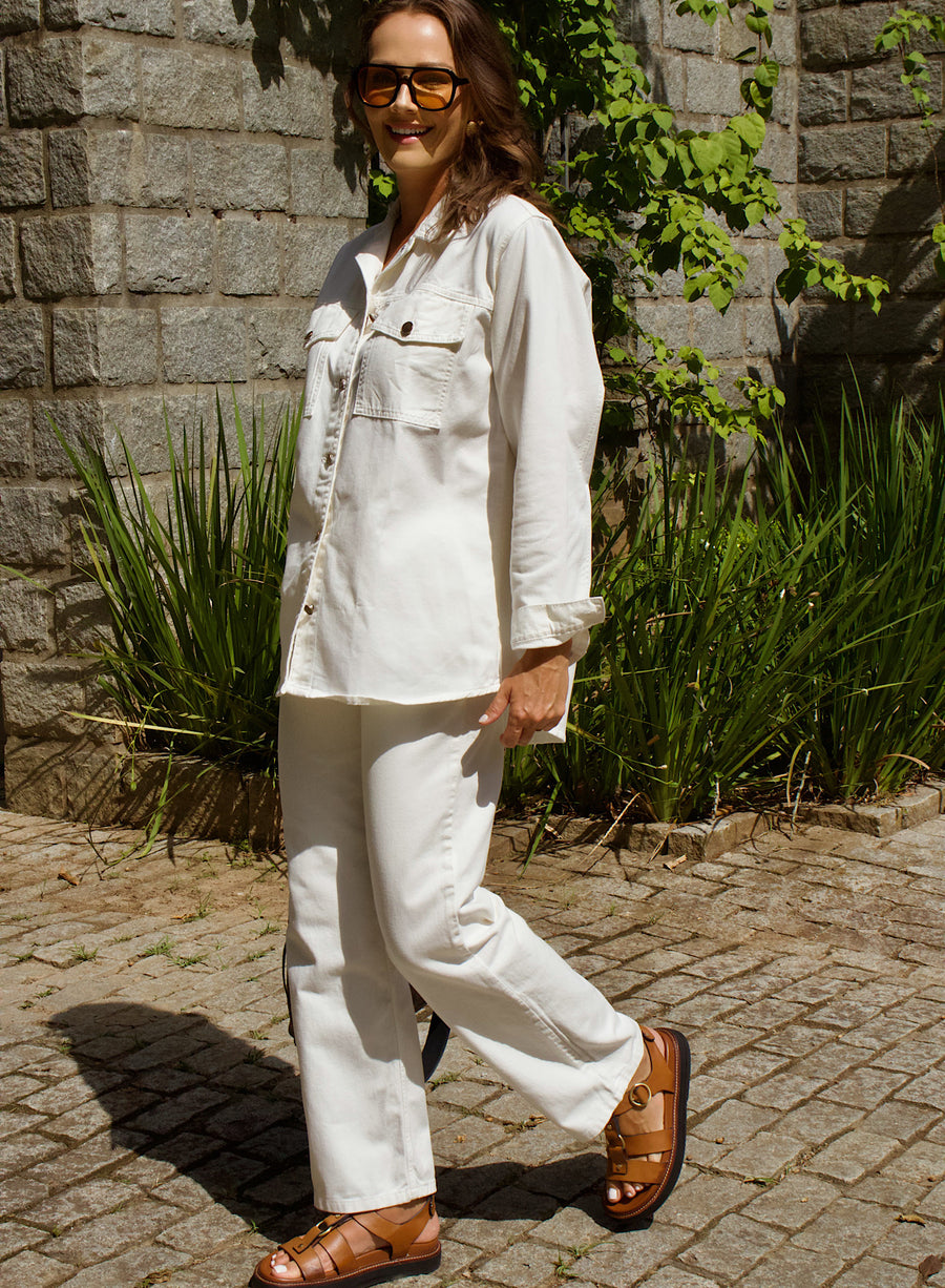 Calça Jeans Off White Reta Lily