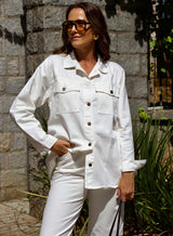 Camisa Jeans Oversized Morgan Off White