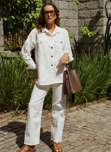 Camisa Jeans Oversized Morgan Off White