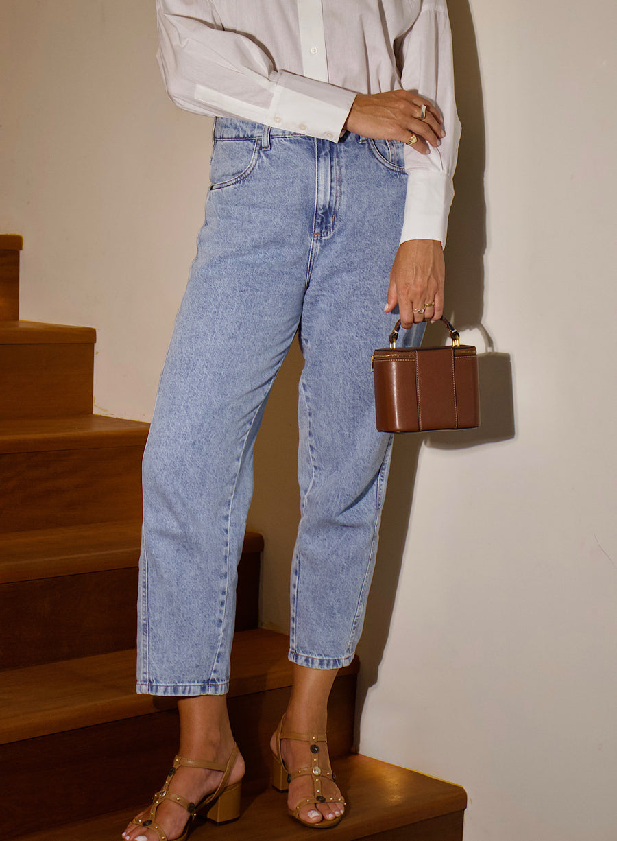 Calça Jeans Claro Carrot Lucy