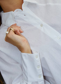 Camisa Social em Tricoline Branca Flora