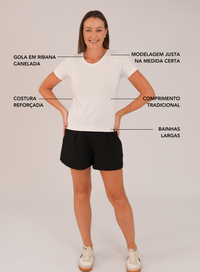 T-shirt Feminina Algodão com Elastano Nina - Branco