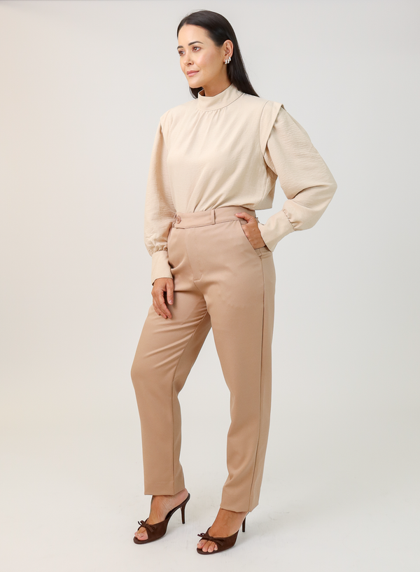 Calça Alfaiataria Feminina Caramelo Eliana