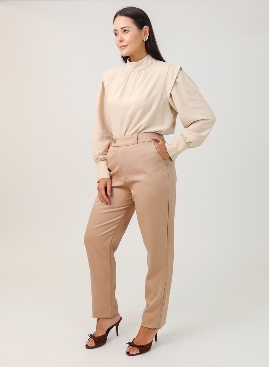 Calça Alfaiataria Feminina Caramelo Eliana