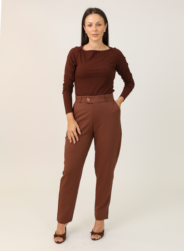 Calca Alfaiataria Marrom Eliana