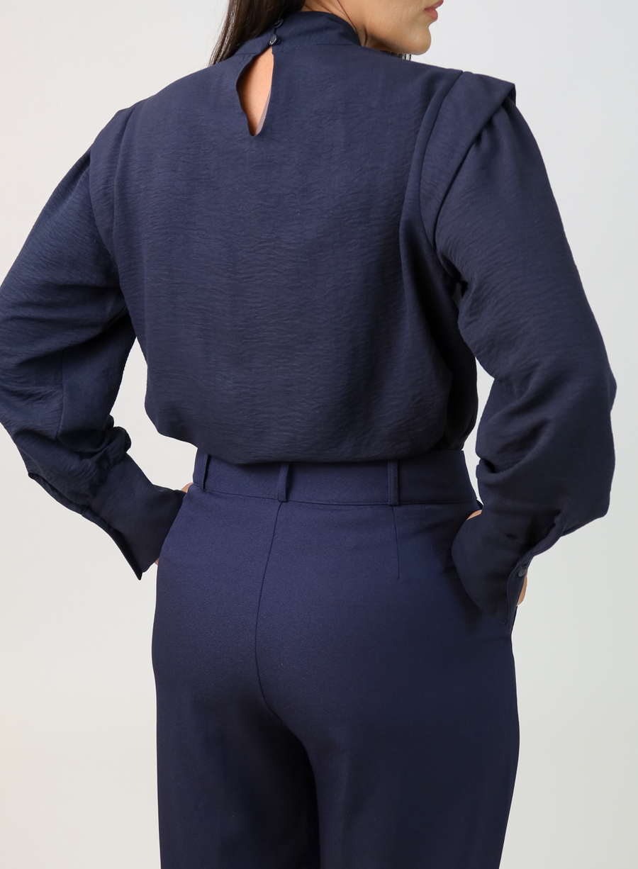 Calça Alfaiataria Feminina Marinho Eliana