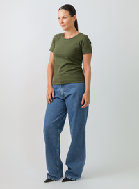 T-shirt Feminina Algodão com Elastano Nina - Verde