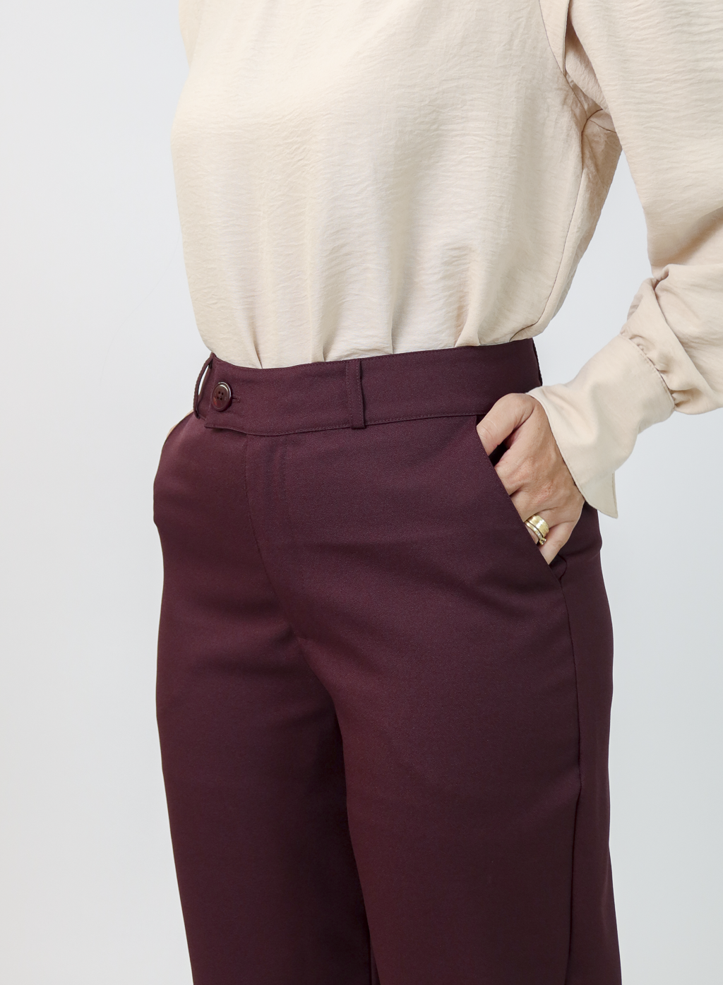 Calça Alfaiataria Feminina Eliana Vinho