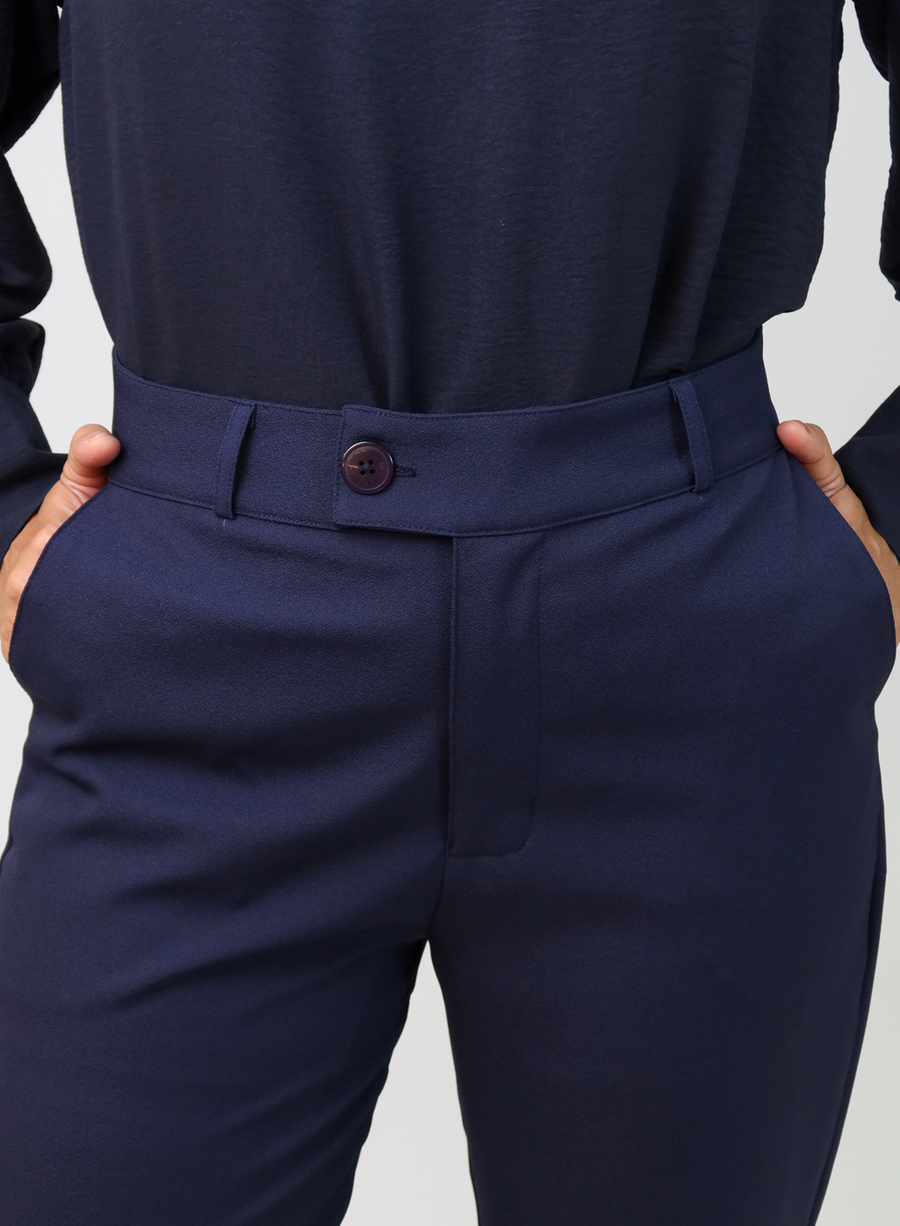 Calça Alfaiataria Feminina Marinho Eliana