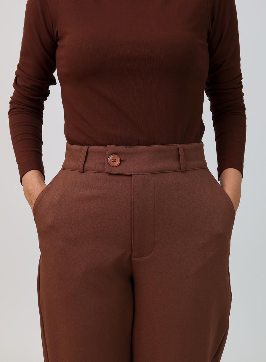 Calca Alfaiataria Marrom Eliana