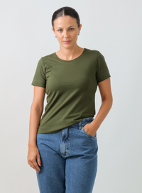 T-shirt Feminina Algodão com Elastano Nina - Verde