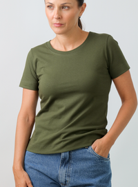 T-shirt Feminina Algodão com Elastano Nina - Verde