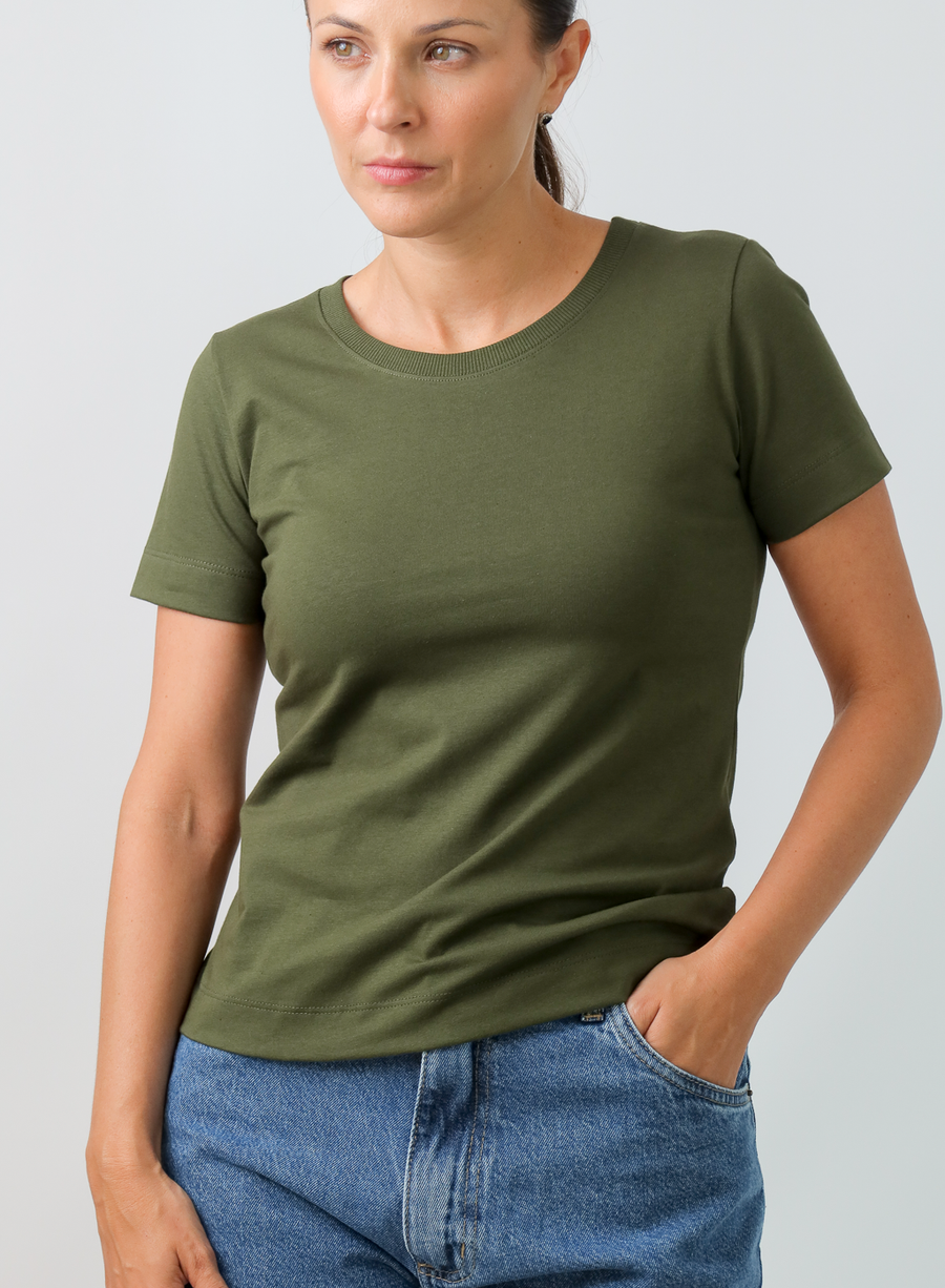 T-shirt Feminina Algodão com Elastano Nina - Verde