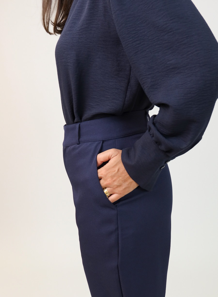 Calça Alfaiataria Feminina Marinho Eliana