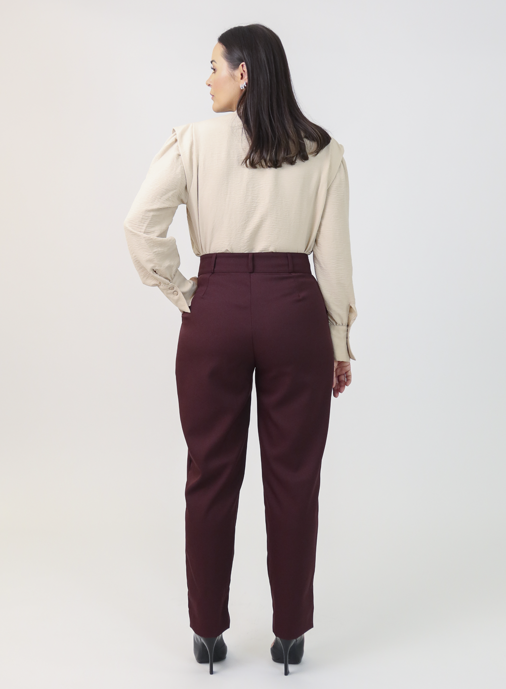 Calça Alfaiataria Feminina Eliana Vinho