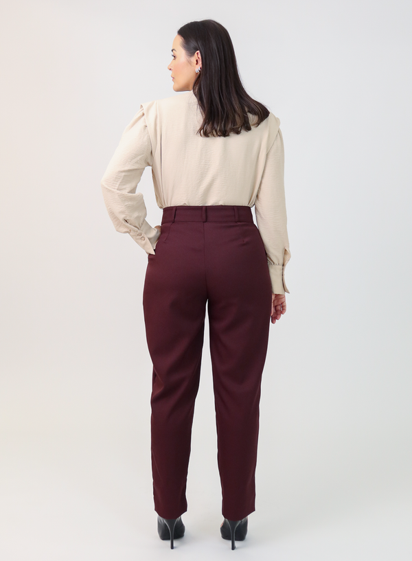 Calça Alfaiataria Feminina Eliana Vinho