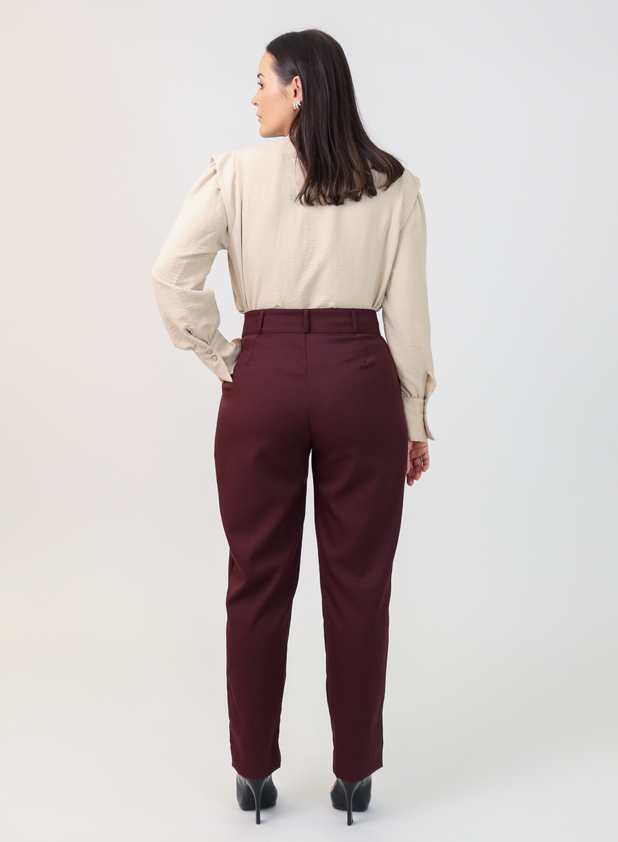 Calça Alfaiataria Feminina Eliana Vinho