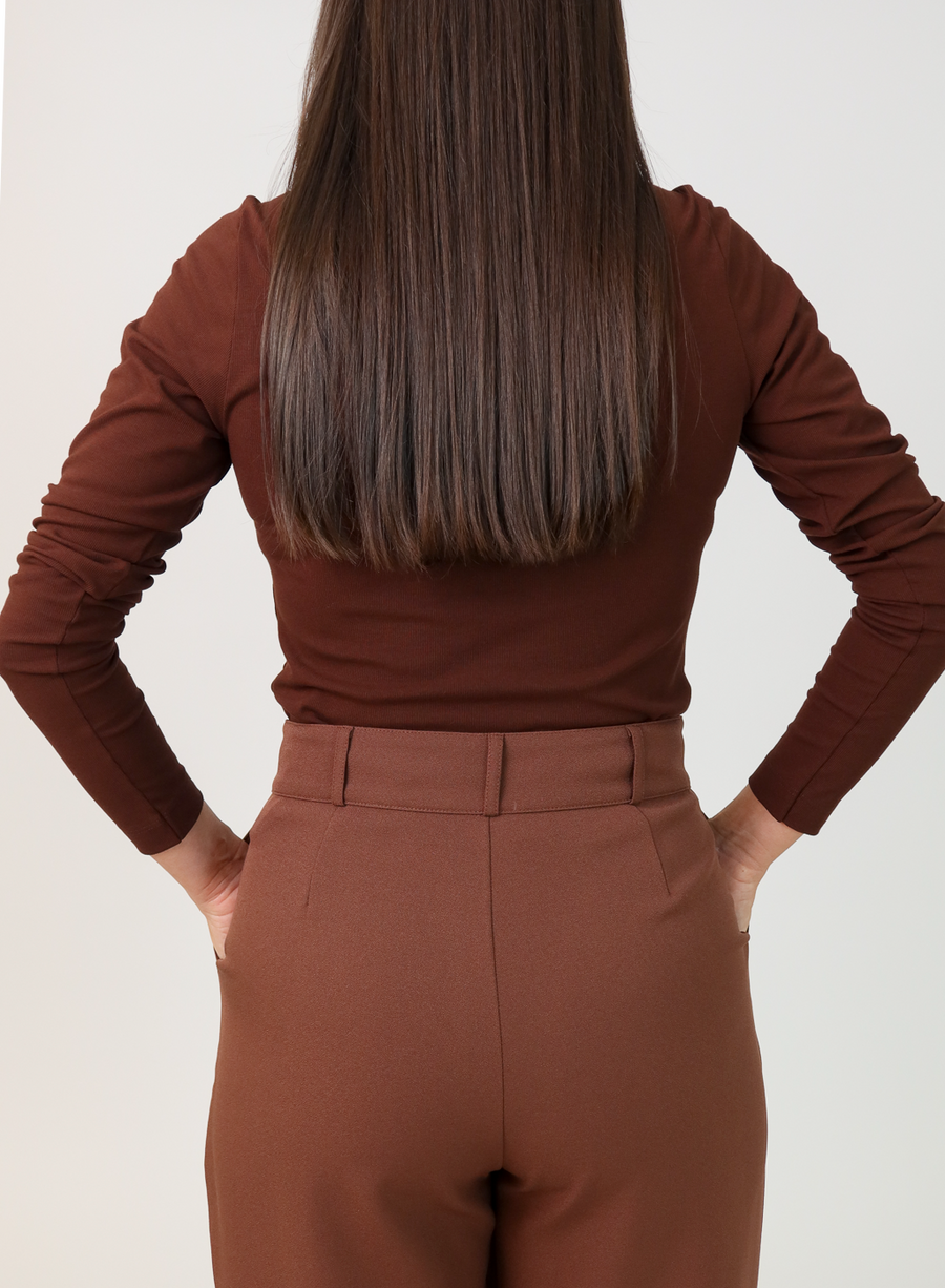 Calca Alfaiataria Marrom Eliana