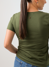 T-shirt Feminina Algodão com Elastano Nina - Verde