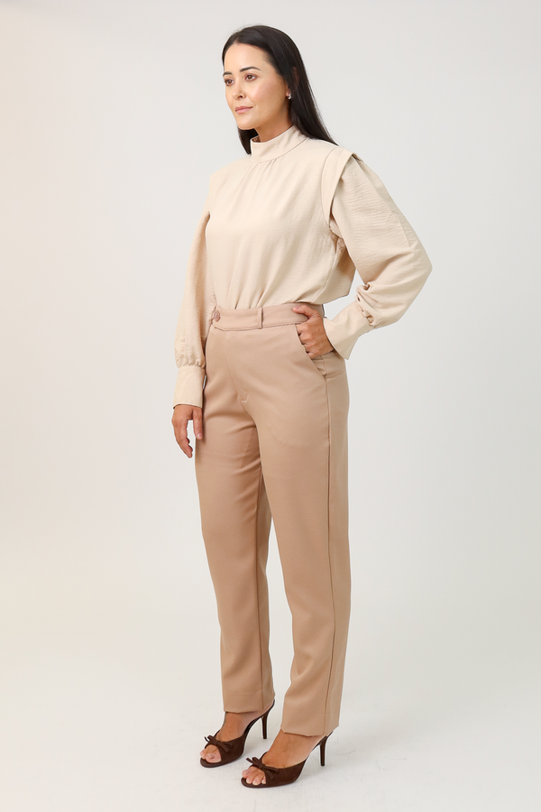 Calça Alfaiataria Feminina Caramelo Eliana