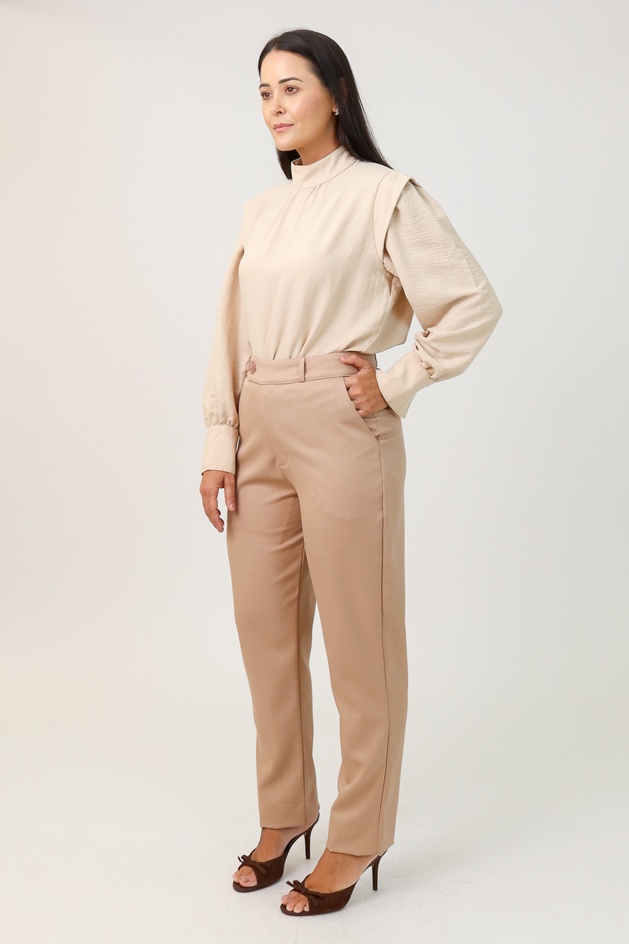 Calça Alfaiataria Feminina Caramelo Eliana