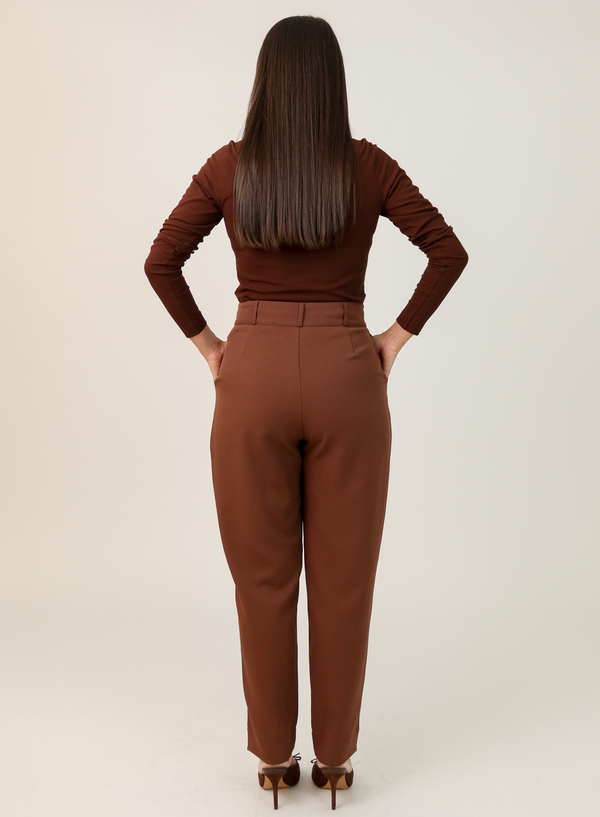 Calca Alfaiataria Marrom Eliana