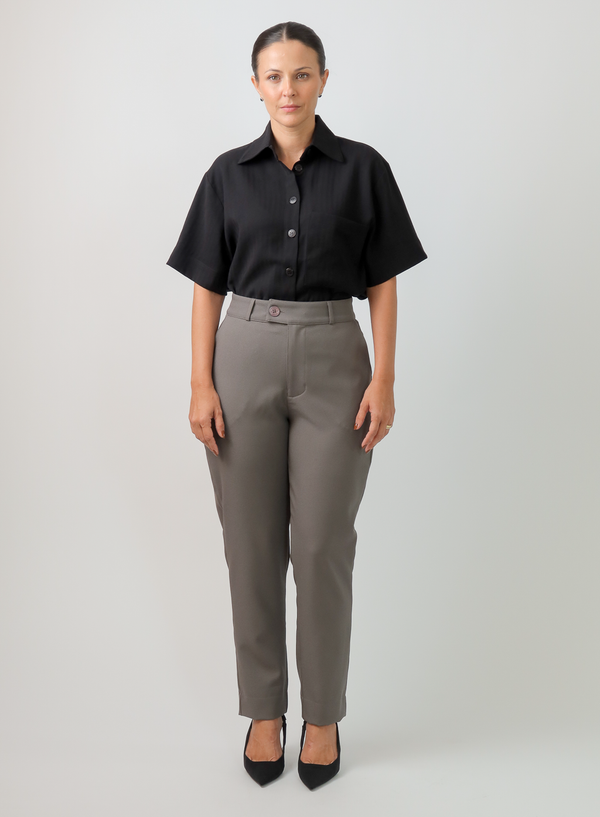 Calça Alfaiataria Feminina Cinza Eliana