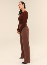 Calça Alfaiataria Feminina Luma - Marrom